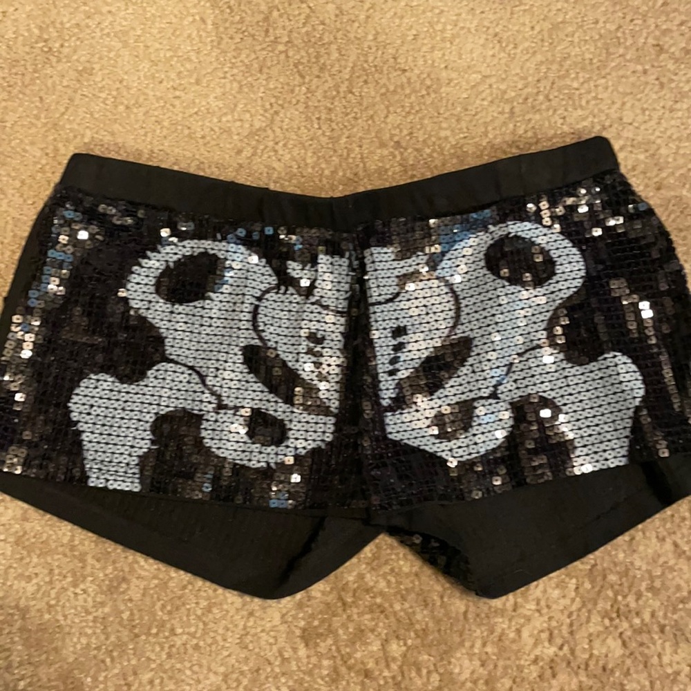 Sequin skeleton shorts